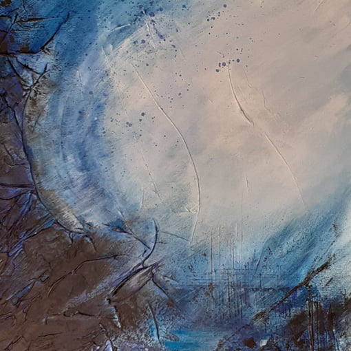 tableau bleu et marron créé par nathalie renneteau